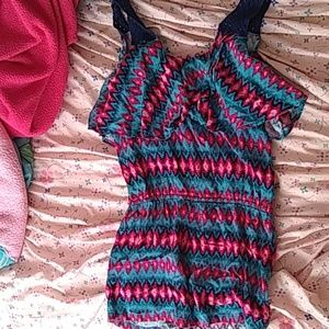 Pink and blue romper